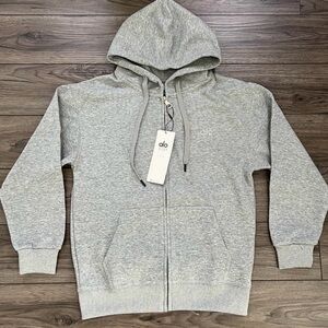 Grey Alo Zipup Hoodie | Size Medium